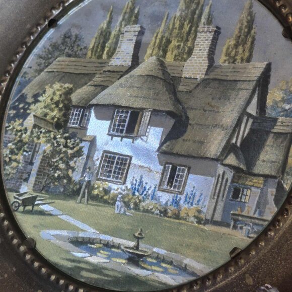 4 Brass Wall Plates Metal Filigree Hologram - Picture 7 of 12